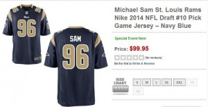 Michael Sam jersey is a best seller